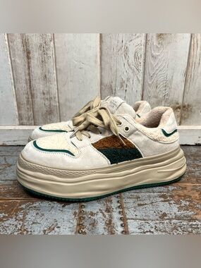 Beau Today Fleece Lace Up Patchwork Chunky Sneaker